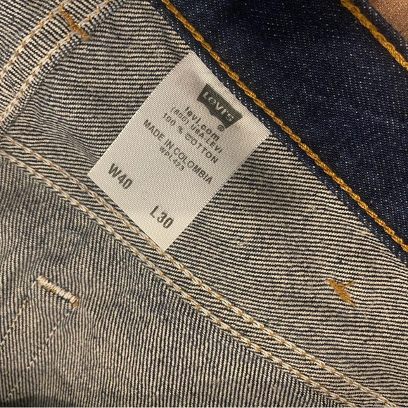 Levi's 501 XX Jeans Blank Red Tag Black Batwing Men Dark Wash 40x30 Actual 38x26 - Picture 5 of 15